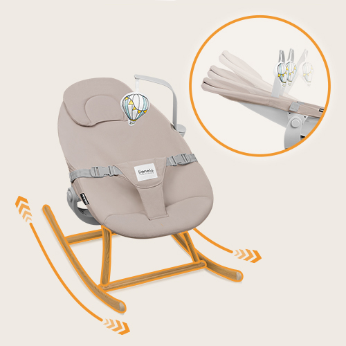 Lionelo Dalia Set Grey Stone Natural — Hochstuhl und Babywippe
